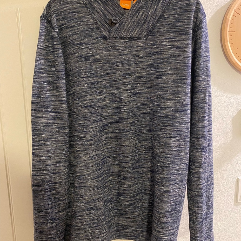 BOSS Men's Blue Sweater